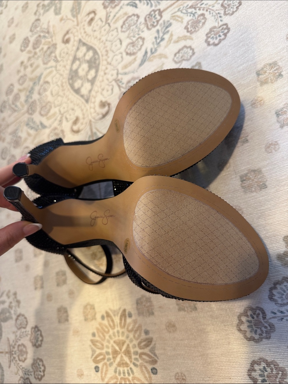 Jessica Simpson Black Strappy High-Heel Platform Sandals - Picture 2 of 3